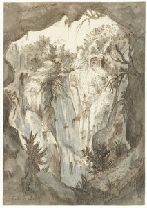 Tivoli vízesés egy barlangból nézve alkotó: Jan Brueghel (I) (attributed to)
