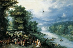 Tájkép a fiatal Tóbiással alkotó: Jan Brueghel the Elder