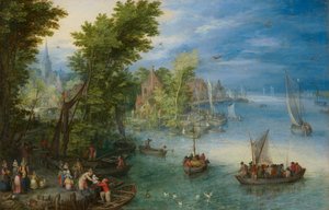Folyami táj alkotó: Jan Brueghel the Elder