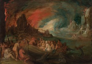Charon átviszi a lelkeket a Styxen alkotó: Jan Brueghel the Younger