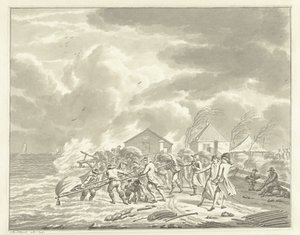 A Diemerzeedijk áradása Amszterdam mellett, 1776 alkotó: Jan Bulthuis (signed by artist)