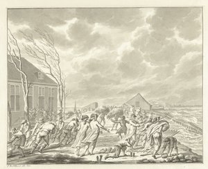 A Diemerzeedijk áradása Amszterdam mellett, 1776 alkotó: Jan Bulthuis (signed by artist)