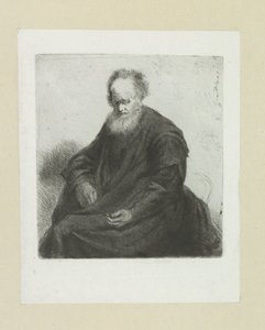 Zittende oude man met lange coat John Chalon rézkarcainak teljes munkája / Jean Chalon Complette des Eaux Fortes életműve (sorozat címe) alkotó: Jan Chalon