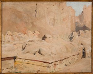 Szfinxek sugárútja, Amon-Ré temploma. Egyiptomi utazásból alkotó: Jan Ciągliński