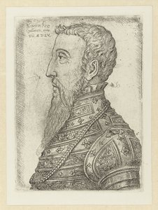 Portré van Hendrik II Henry gall király (cím a tárgyon) alkotó: Jan Cornelisz Vermeyen