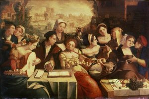 A tékozló fiú paráznákkal lakomázik alkotó: Jan Cornelisz Vermeyen