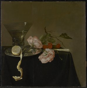 Csendélet ivópohárral, gyümölccsel és rózsákkal, 1632-34 körül alkotó: Jan Davidsz de Heem