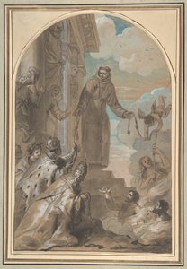 A ferences kötélek szétosztása, 1667. alkotó: Jan Erasmus Quellinus