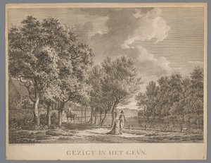 Táj egy pár sétál a Gein partján Gezigt in het Geÿn (cím a tárgyon)