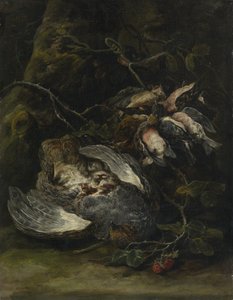 Egy fogoly és kisvadmadarak, 1650-es évek. alkotó: Jan Fyt