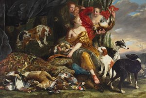 Diana istennő, aki megkapta az ölést Fyt, Jan (Johannes Fijt) (1611-1661). Olaj, vászon, méret: 177x261, Magángyűjtemény