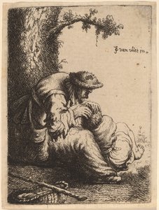 Koldusasszony, aki egy fiú elől menekül, 1632.