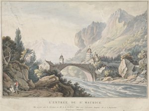 Kilátás a svájci Saint Maurice hídra L