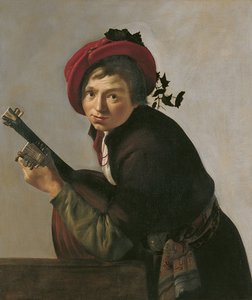 Fiatal férfi Theorbót játszik alkotó: Jan Gerritsz van Bronckhorst