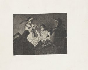 Zenei társaság Meghallgatás Az öt érzék (sorozat címe) alkotó: Jan Gillisz. van Vliet