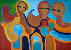 Girls at the Riverside, 2009 (olaj, vászon)