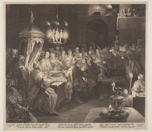 Belsazár ünnepe alkotó: Jan Harmensz. Muller
