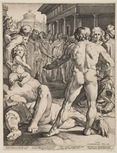 Ulysses és Irus harca alkotó: Jan Harmensz. Muller