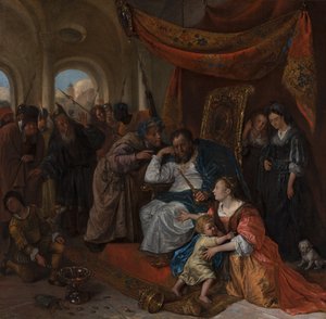 Mózes és a fáraó koronája, 1670 körül alkotó: Jan Havicksz. Steen