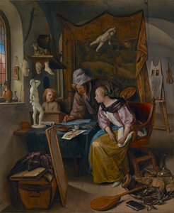 The Drawing Lesson, c.1665 (olaj, panel) alkotó: Jan Havicksz. Steen