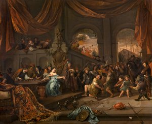 Sámson kigúnyolása, 1675 körül. alkotó: Jan Havickszoon Steen