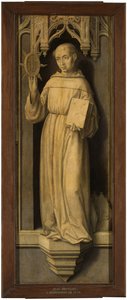 ""Sienai Szent Bernardino (1380-1444)" (Sienai Szent Bernardino) Jan Provost (Provoost) festménye (1465-1529) - c 1510 - Olaj, fa Mérete 123x45 cm Museo del Prado, Madrid