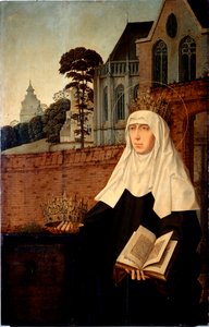 Portugáliai Szent Erzsébet Aragóniai Szent Izabellaként ismert (1271-1336) Részlet. Jan Provost (kb. 1465-1529) festménye fára Dim. 140x90 cm Genes, Galleria di Palazzo Bianco