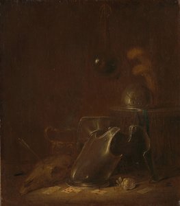 Csendélet háborús eszközökkel alkotó: Jan Jansz Buesem (attributed to)