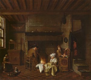 Belső jelenet, a kémény mellett