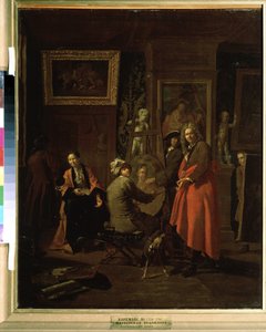 ""A festőstúdió"" (The painter studio) Jan Joseph Horemans, az idősebb festménye (1682-1759) 1725-1730 Puskin Múzeum Moszkva