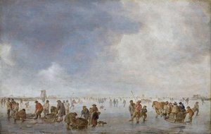 Téli jelenet a jégen alkotó: Jan Josefsz Goyen van