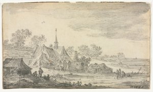 Épületcsoport a tengerparton, 1653. alkotó: Jan Josephsz van Goyen