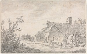 Táj kunyhóval és alakokkal, 1653.