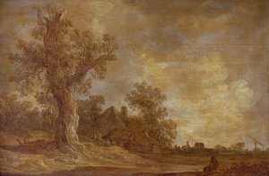 Erdős táj figurákkal és tölgyfával alkotó: Jan Josephsz van Goyen