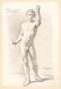 Álló férfi akt, elölről nézve (2. díj 1789) alkotó: Jan Kamphuijsen
