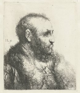Egy bundás öreg férfi mellszobra alkotó: Jan Lievens