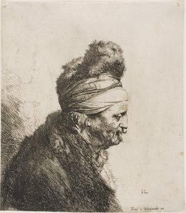 Egy keleti férfi mellszobra jobbra néz alkotó: Jan Lievens