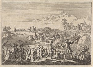 A francia hódítás Pointis Carthagena alatt Dél-Amerikában, 1697 alkotó: Jan Luyken