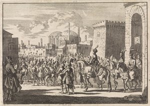 II. Musztafa szultán belépése Konstantinápolyba, 1695 alkotó: Jan Luyken