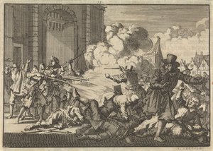A rotterdami lázadás egy remonstrant miniszter bebörtönzését követően, 1621 alkotó: Jan Luyken