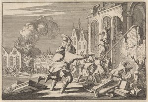 Katolikus kápolnák lerombolása Londonban, 1688 alkotó: Jan Luyken