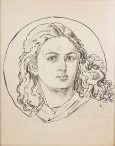 A Szent Mária-templom polikromiájához készült karton – Angyalfej alkotó: Jan Matejko