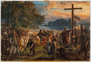 A kereszténység bevezetése. Kr. u. 965 alkotó: Jan Matejko