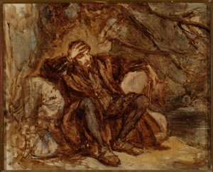 Zsigmond Ágost a vilniusi kertben, vázlat alkotó: Jan Matejko