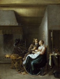 Egy pár a belső térben, 1652 alkotó: Jan Miense Molenaer