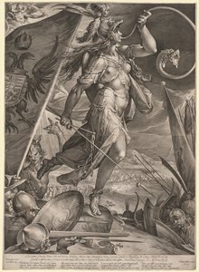 Bellona a császár hadait vezeti a törökök ellen, 1600. alkotó: Jan Muller