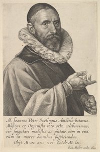 Jan Pietersz Sweelinck orgonista és zenész portréja Amszterdamban, 1624. alkotó: Jan Muller