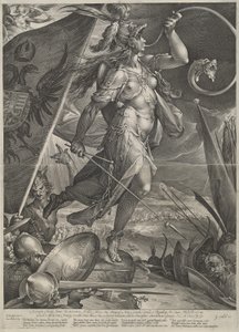Bellona a birodalmi seregeket vezeti a törökök ellen alkotó: Jan Muller after Bartholomaeus Spranger