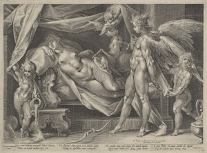 Ámor és Psyche alkotó: Jan Muller, after Bartholomaeus Spranger