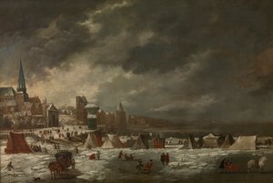 A fagyott Scheldt Antwerpenben